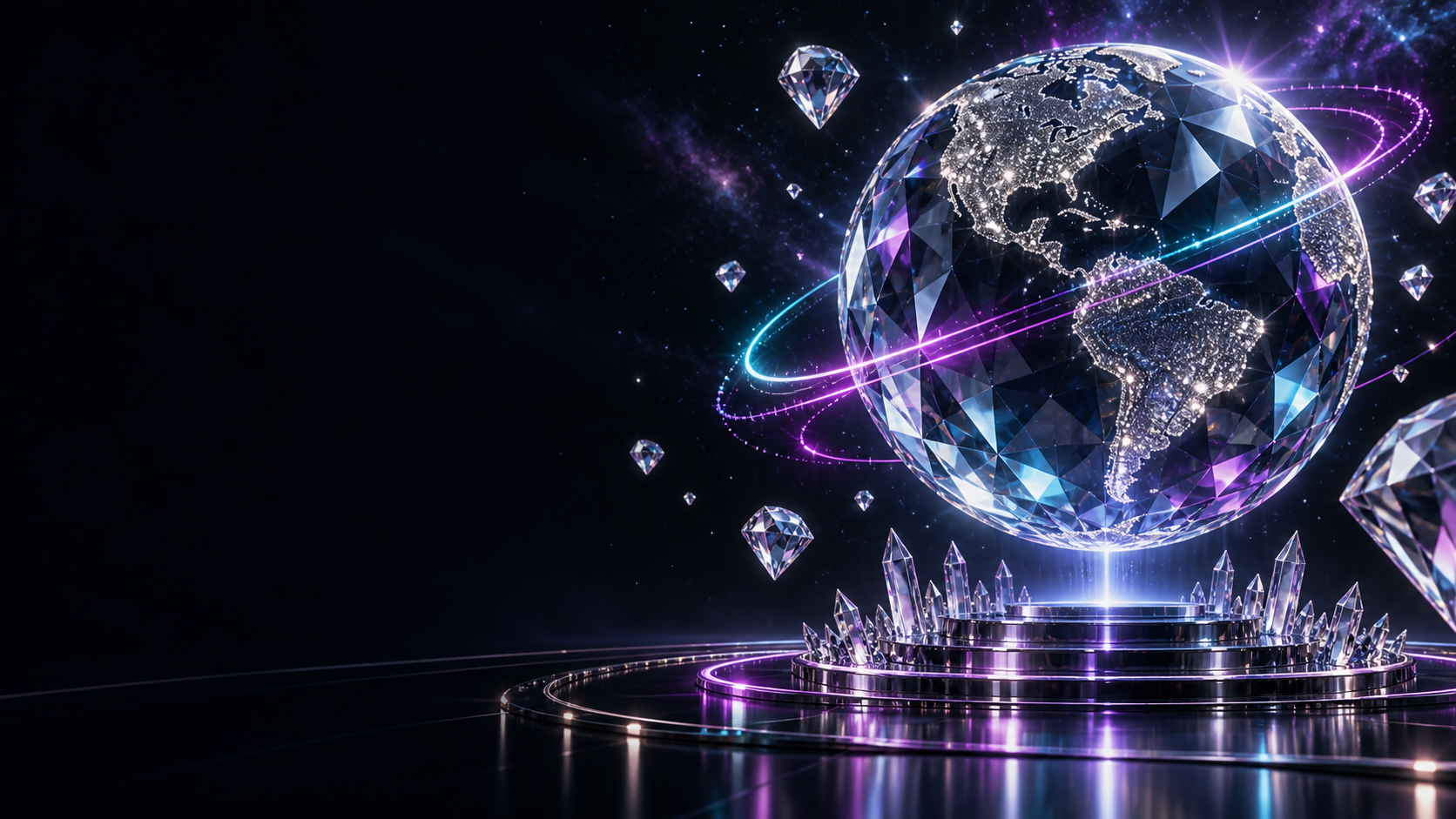 Mundo de diamantes conectado por órbitas de luz